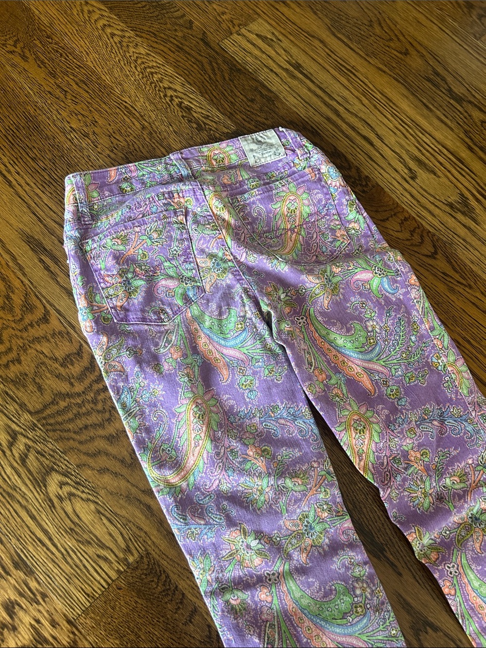 Purple Paisley Skinny Jeans - Girls size 12 - Picture 5 of 7